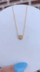 Yellow Gold Beaded Round Bezel Set Diamond Pendant Necklace