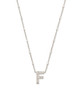 Letter "F" Pendant Necklace-Rhodium
