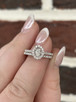 3/4cttw Oval with Diamond Halo Bridal Set- 14KW