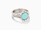 Sienna Sun Ring Set in Light Blue Magnesite- Rhodium (Size 5)
