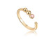 Gold Orb Rose Quartz Adjustable Ring