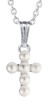 Pearl Cross Pendant Necklace-Sterling Silver