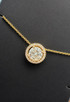 1.07cttw Round Diamond Halo Necklace-14KY