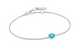 Teal Enamel Disc Silver Bracelet
