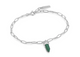 Silver Malachite Point Pendant Bracelet