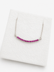 Pink Sapphire Bar Pendant Necklace-10KW