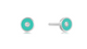 Teal Enamel Disc Stud Earrings- Sterling Silver