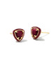 Arden Enamel Frame Stud Earrings in Maroon Magnesite- Gold Tone