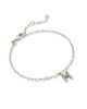 Crystal Letter "M" Delicate Bracelet- Rhodium Tone