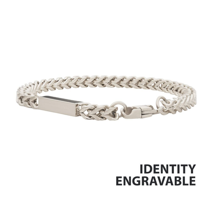 Steel Engravable ID Block with Franco Chain Bracelet - Hill's In-House ...