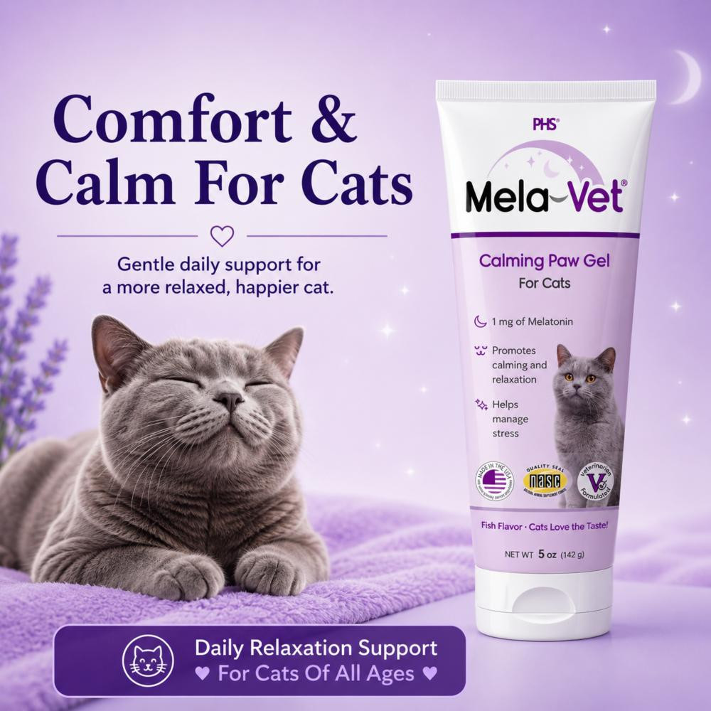 Mela-Vet Calming Paw Gel with Melatonin for Cats (5 oz)