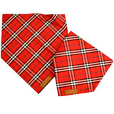 Otis & Claude Designer Dog Bandanna Woofberry Check Pattern, Large, Red