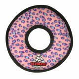 Tuffy's Ultimate Ring Pink Leopard Dog Toy