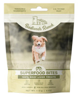 Badlands Ranch Superfood Bites Air Dried Premium Beef Liver Treats for Dogs (4 oz)