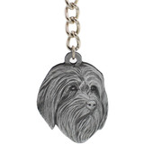 Dog Breed Keychain USA Pewter - Bearded Collie (2.5)