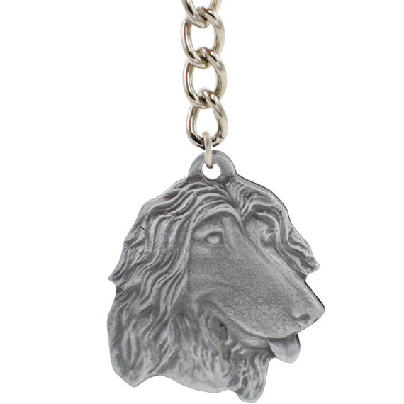 Dog Breed Keychain USA Pewter - Afghan Hound (2.5)