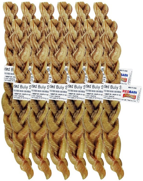 Redbarn 9" Braided Bully Stick (12 Pack)