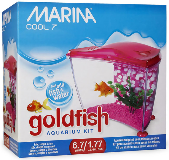Marina Cool 7 Goldfish Aquarium Kit Pink (1.77 gal)
