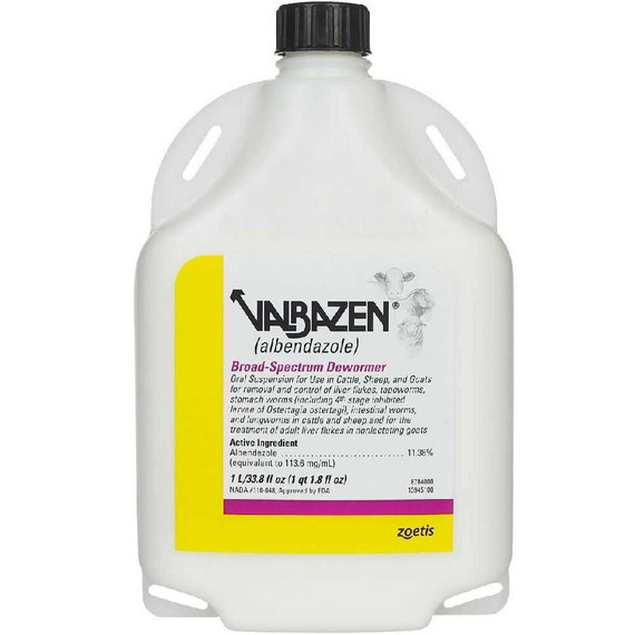 Valbazen (Albendazole) Broad-Spectrum Dewormer, 1 Liter