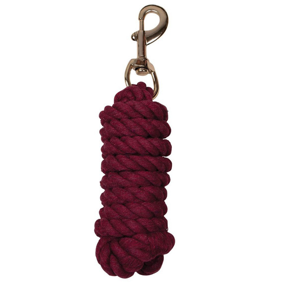 Valhoma Lead Cotton 3/4" x 10' Rope w/ Bolt Snap - Burgundy