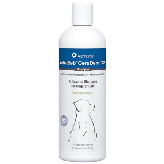 VetraSeb CeraDerm CK Antiseptic Shampoo for Dogs or Cats, 8oz