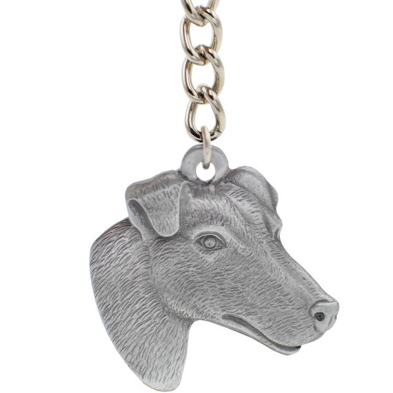 Dog Breed Keychain USA Pewter - Smooth Haired Fox Terrier (2.5)