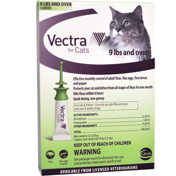 Vectra for Cats & Kittens over 9 lbs - 3 Doses - [Fleas Protection]