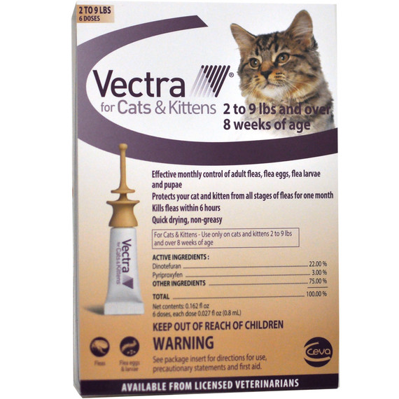 Vectra for Cats & Kittens 2-9 lbs - 6 Doses - [Fleas Protection]