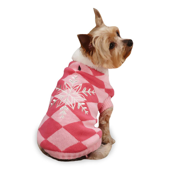 East Side Collection Snowflake Snuggler Sweaters Pink - XXS (8")