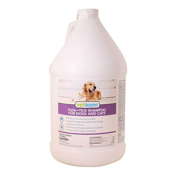 Vet Kem Flea & Tick Shampoo for Dogs & Cats (1 Gallon)