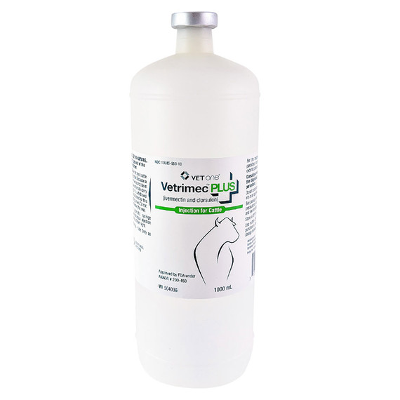 Vetrimec Plus (Ivermectin-Clorsulon) Injection for Cattle, 1000-mL