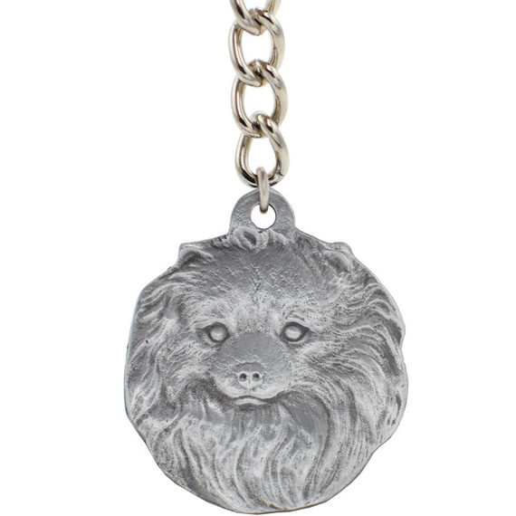 Dog Breed Keychain USA Pewter - Pomeranian (2.5) Dog Breed Keychain USA Pewter - Pomeranian (2.5)