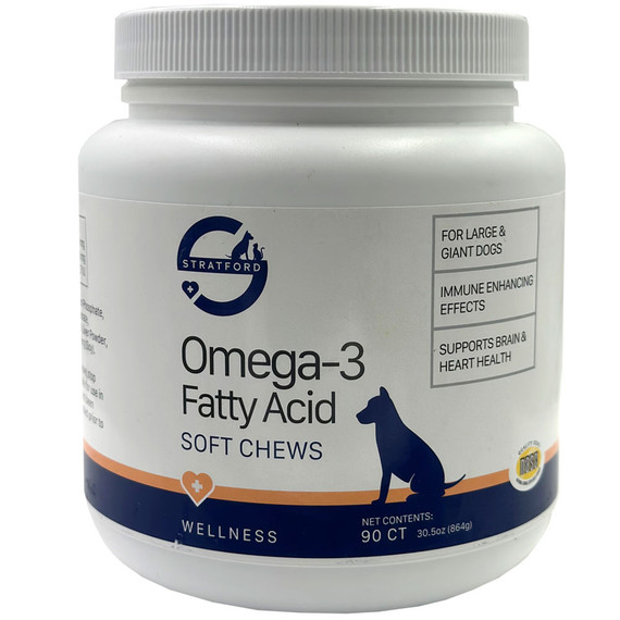 Stratford EZ-CHEW Omega-3 Fatty Acid for Large & Giant Dogs (90 Soft Chews)