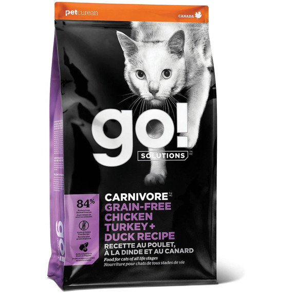 Petcurean Go! Fit + Free Cat Food - Chicken Turkey + Duck (8 lb)