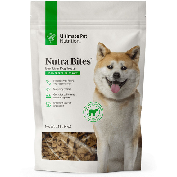 Ultimate Pet Nutrition Nutra Bites Beef Liver Dog Treats, 4-oz