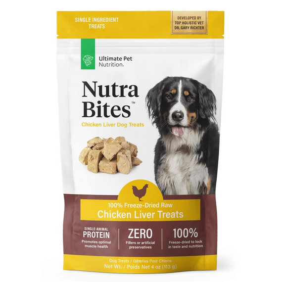 Ultimate Pet Nutrition Nutra Bites Chicken Liver Dog Treats, 4-oz Ultimate Pet Nutrition Nutra Bites Chicken Liver Dog Treats, 4-oz