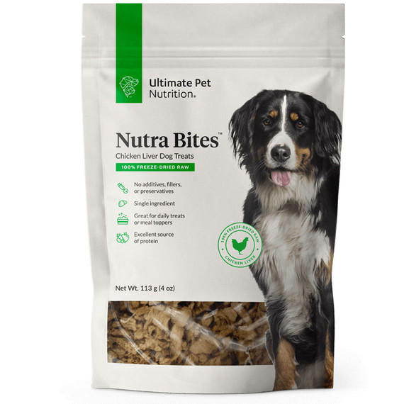 Ultimate Pet Nutrition Nutra Bites Chicken Liver Dog Treats, 4-oz