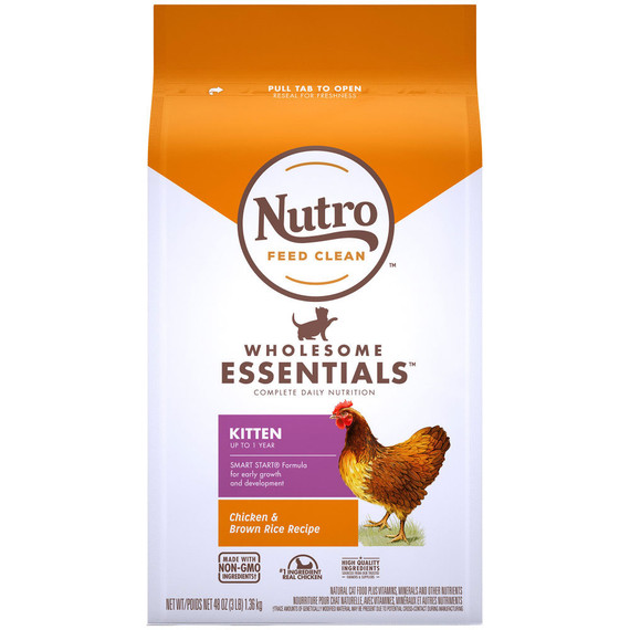 Nutro Whole Essentials Kitten Natural Dry Cat Food - Chicken & Brown Rice Recipe (3 lb)