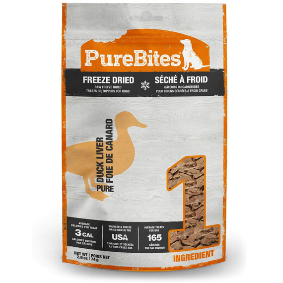 PureBites Duck Liver Freeze-Dried Treats for Dogs (2.6 oz)