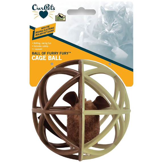 Ourpet's Play-N-Squeak Ball of Furry Fury