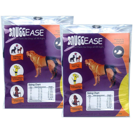 2 Pack SnuggEase Protective Pants for Dogs - Xsmall