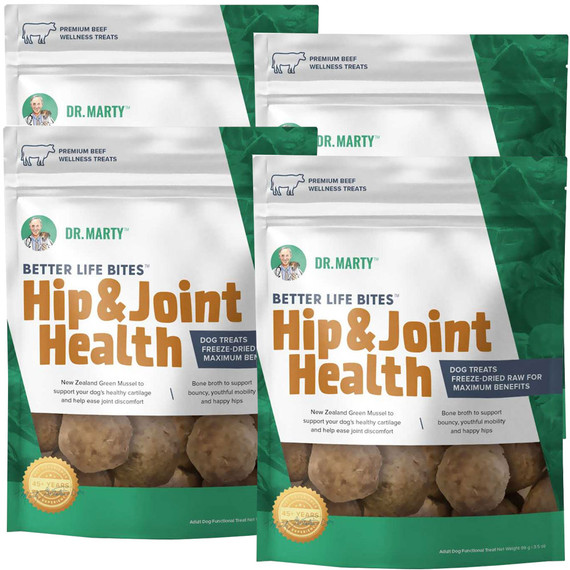 4 Pack Dr. Marty Better Life Bites Hip & Joint Dog Treats (3.5 oz)