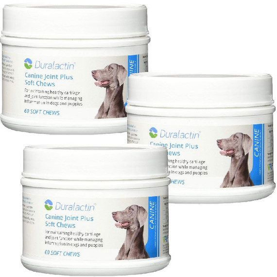 3-PACK Duralactin Canine Joint Plus Soft Chews (180 count) 3-PACK Duralactin Canine Joint Plus Soft Chews (180 count)