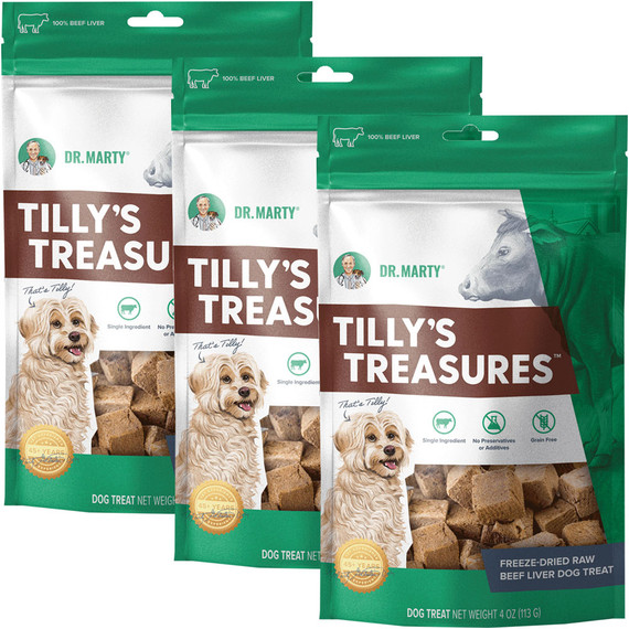 Dr. Marty Tilly’s Treasures Freeze Dried Beef Liver Dog Treats, 3-PACK, 4-oz Dr. Marty Tilly’s Treasures Freeze Dried Beef Liver Dog Treats, 3-PACK, 4-oz