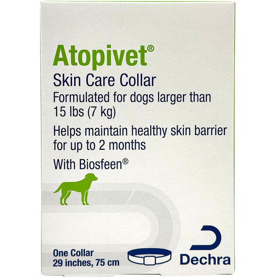 Atopivet Skin Care Collar with Biosfeen for Dogs Larger than 15 lbs (7 kg) - One Collar (29 inches. 75 cm)