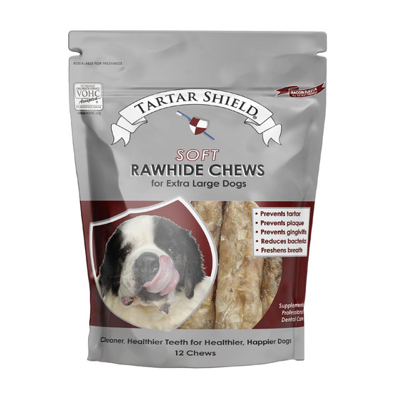 Tartar Shield Soft Rawhide Chews for Extra Large Dogs (12 count)