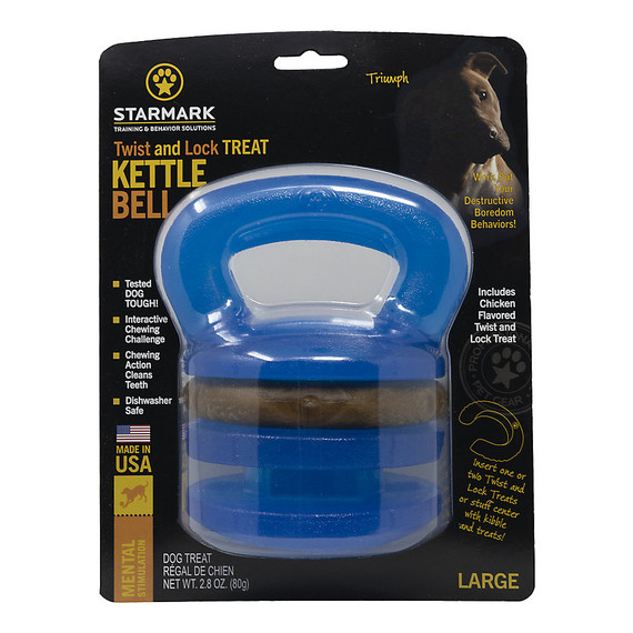 Starmark Twist & Lock Treat KettleBell Dog Toy, Large
