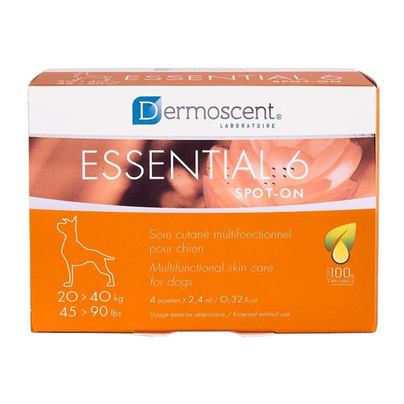 Dermoscent Essential 6 Spot-On Skin Care for Dogs 45 to 90 Pounds (2.4 mL)