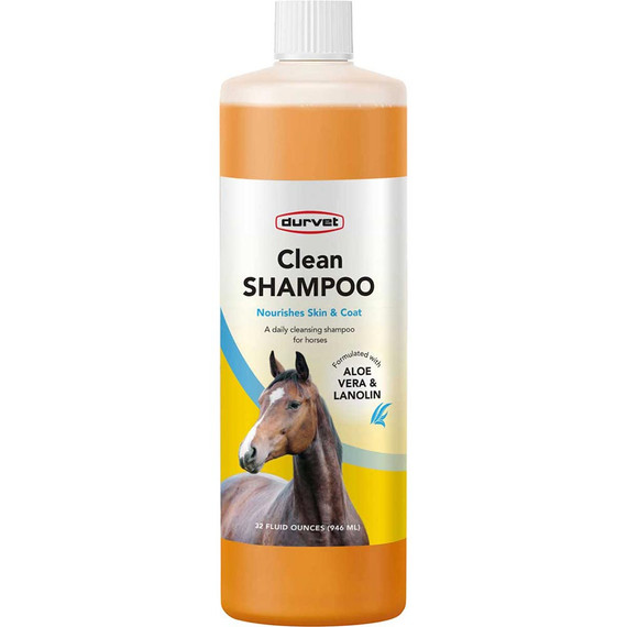 Durvet Clean Shampoo with Aloe Vera & Lanolin for Horses (32 oz) - [Skin & Coat Health]