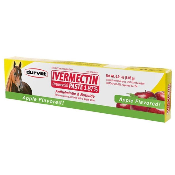 Durvet Ivermectin Paste 1.87% for Horses - Apple Flavored (6.08 gm) - [Anthelmintic & Boticide]